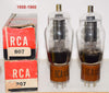 (!!!!) (Best Pair) 807 RCA black plate NOS 1958-1960 - 1 tube has scratches on base (67ma and 69ma)