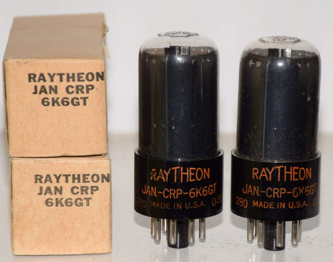 (!!) (Best Pair) JAN-CRP-6K6GT Raython NOS coated glass 1950 (40ma and 40ma)