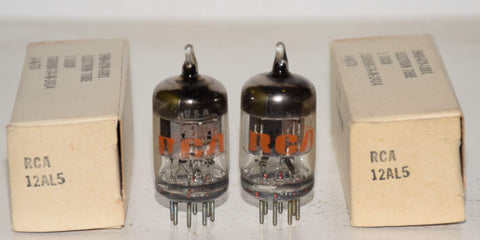 (!) (BEST PAIR) 12AL5 RCA NOS 1973 (50/40 and 50/40 x 2 tubes)