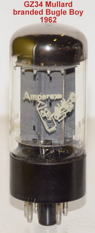 (!!!!!) (Single) GZ34 Amperex Bugle Boy by Mullard used/tests like new 1962 a few small vertical scratches on base (61/40 and 63/40)