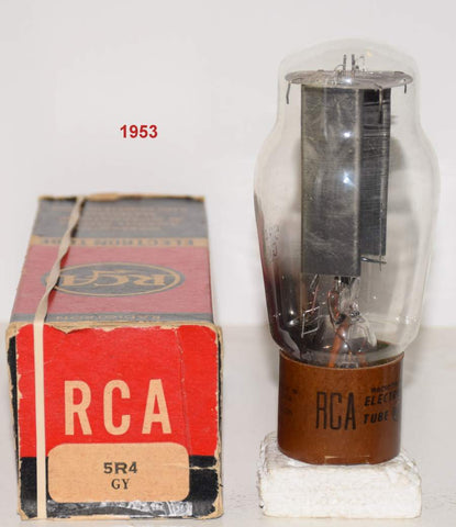 (!!!) (Best Value) 5R4GY RCA NOS 1953 small chip off bottom edge of base (50/40 and 51/40)