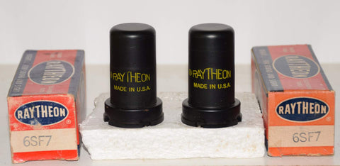 (!) (Best Pair #2) 6SF7 Raytheon NOS 1955 (12.8ma and 13.4ma)