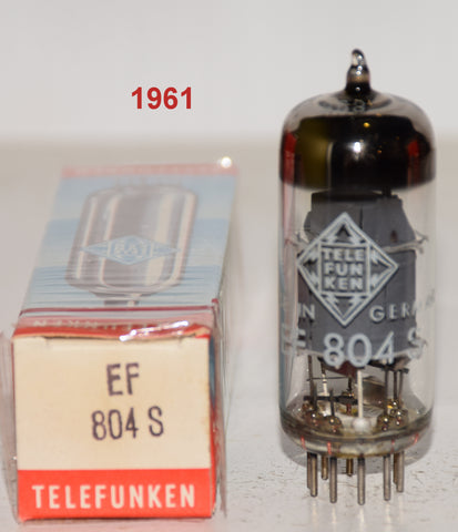 (!!!!) (BEST SINGLE) EF804S Telefunken Germany <> bottom NOS 1961 (4.0ma) (Highest mA and Gm) (V72 / V76 preamp)