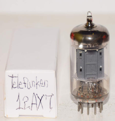 (!!) (Good Value Single) 12AX7=ECC83 Telefunken Germany <> bottom ribbed plates used/very good 1960 era (Gm=1300/1400 and 1.1/1.1ma)