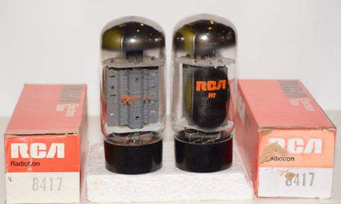 (!!!!!) (Recommended Pair) 8417 Sylvania branded RCA NOS 1970's (93.5ma and 97ma) (very close Gm)