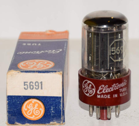 (!!!) (Best Single) 5691 RCA branded GE red base black plates NOS 1956 (2.3/2.0ma) (Same Gm)