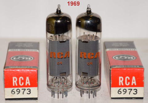 (!!!!) (Best Pair #1) 6973 RCA NOS NOS 1969 (42ma and 42.8ma) (close Gm)