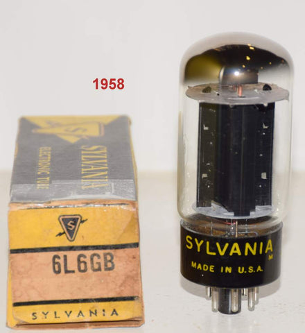 (!) (Best Single) 6L6GB Sylvania Black Plate NOS 1958 (73ma) (rare)