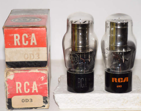(!) (PAIR) 0D3 RCA NOS 1951-1969 same build (argon)