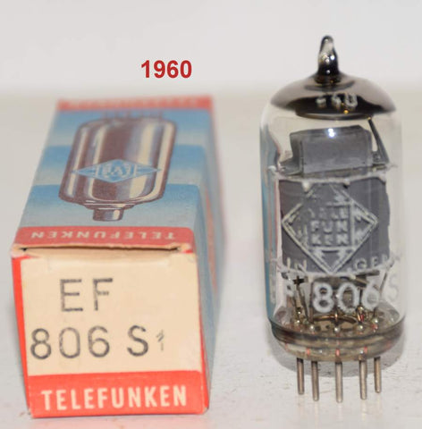 (!!!!!) (Best Single #2) EF806S=EF86 Telefunken Germany <> bottom NOS 1960 (3.4mA and Gm=2200) (Neumann U67, Shindo, Lawson)