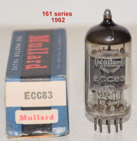 (!!!!) (Best Single 1962) 12AX7=ECC83 Mullard UK ribbed plates NOS 1962 (161 Series) (1.5/1.3ma and Gm=1700/1600)