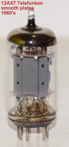 (!!) (Best Value) ECC83=12AX7 Telefunken Germany <> bottom smooth plates used/tests like new 1960's faded printing (Gm=2000/1700 and 2.0/1.3ma)