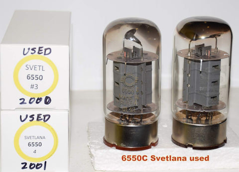 (!!!!) (Used Pair) 6550C Svetlana Russian used/good 2000-2001 (150ma and 152.5ma)