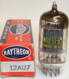 (!!) (#1 12AU7 Raytheon from 1956) 12AU7 Raytheon gray ribbed plates super large 