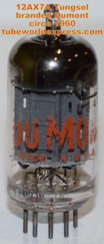 DUST - (!!) 12AX7A Tungsol branded Dumont tall ribbed gray plates large 