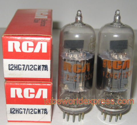 (!) (- Best Pair) 12HG7=12GN7A RCA clear top NOS (42ma and 43ma)