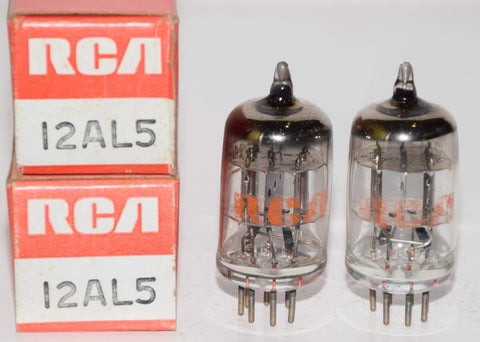 (!) (BEST PAIR) 12AL5 RCA NOS (50-50/40 and 51-51/40)