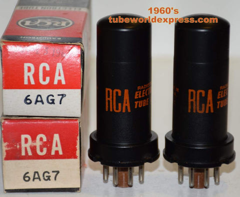 (!!) (Recommended Pair) 6AG7 RCA NOS 1960's same date codes (27.5ma and 29.2ma)