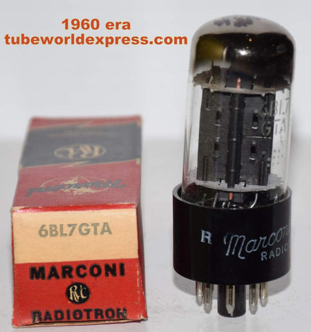 (!!!) 6BL7GTA GE branded Marconi NOS 1960 era tilted glass (46/53ma) (High Gm) strong single
