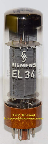 (!!!) (Best Holland Single 1961) EL34 Siemens Holland brown base NOS 1961 (88ma)