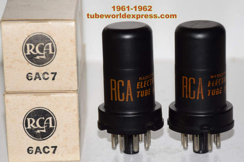 (!!!!) (Best Pair) 6AC7 RCA NOS 1961-1962 (10.3ma and 10.6ma)