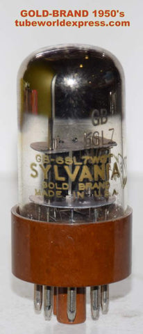 (!!) (Single) GB-6SL7WGT Sylvania Gold Brand brown base round black plates 