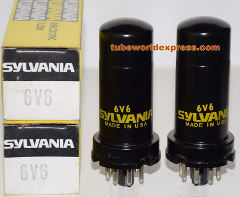 (!!!) (Recommended Pair) 6V6 Sylvania metal can NOS 1970 era (44.8ma and 45.2ma)