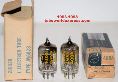 (!!!!) (BEST PAIR) 408A Western Electric NOS 1953 and 1958 (97/60 and 96/60)