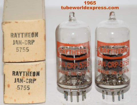 (!!!) (Best Pair) CK-5755=420A Raytheon clear top NOS 1965 (1.8/1.9ma and 1.8/2.0ma)