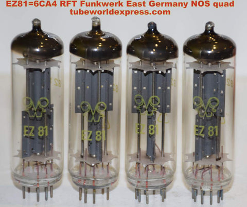 (!!!!) (Best Value Quad) EZ81=6CA4 RFT East Germany (Funkwerk) NOS 1970's (1 quad)