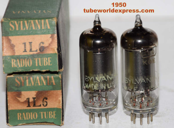 (!!!!) (Best Pair) 1L6 Sylvania NOS 1950 same date codes (20/16 and 19/16)