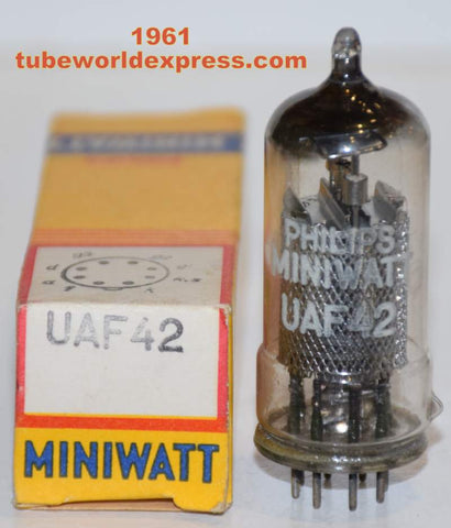 UAF42=12S7 Philips Miniwatt by Mullard UK NOS 1961 (2 in stock)
