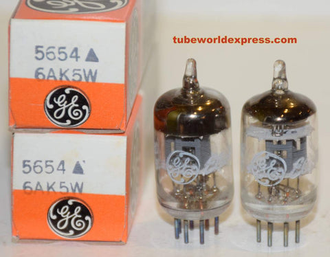 (!!!!) (Recommended Pair) 5654=6AK5W GE NOS 1983 (7.0ma and 6.7ma)