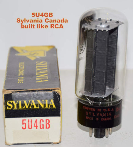 5U4GB Sylvania Canada NOS 1960's (61/40 and 64/40) (similar build to RCA)