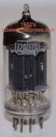 (slightly microphonic tube) 12AU7A RCA tall black ribbed plates 