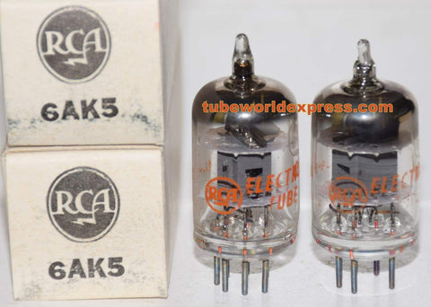 6.27.20 (!!!) (Recommended Pair) 6AK5 RCA gray plate NOS 1964 (8.8/9.0ma)