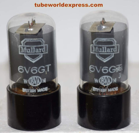 (!!!!!) (Recommended Pair) 6V6GT Mullard UK gray plate NOS 1960 era (44ma and 45ma)