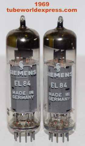 (!!!!) (BEST SIEMENS PAIR) EL84 Siemens Halske Germany NOS 1969 (57.5ma and 60ma)