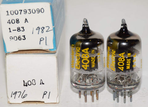 (!!!!) (BEST PAIR) 408A Western Electric NOS 1976 and 1982 (86/60 and 88/60)