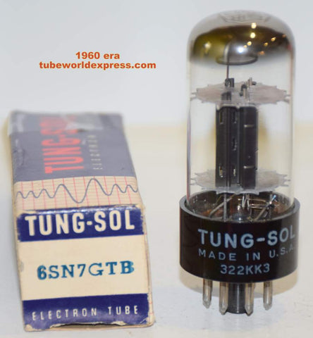 (!!!) (Good Value Single) 6SN7GTB Tungsol tall bottle used/good 1960 era (7.5/7.5ma) 1% section balance