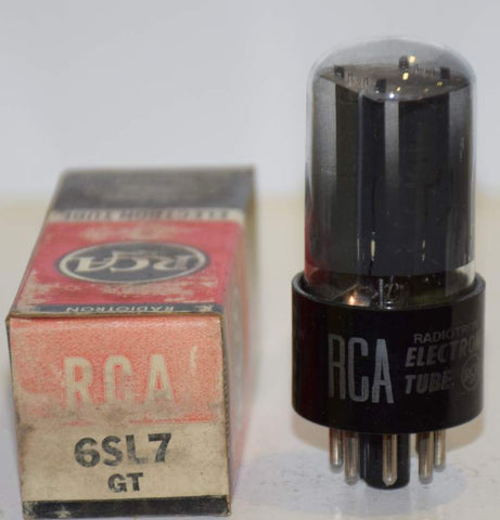 (!!) (single) 6SL7GT RCA NOS black plates gray coated glass 1959 (2.0/1.7ma)
