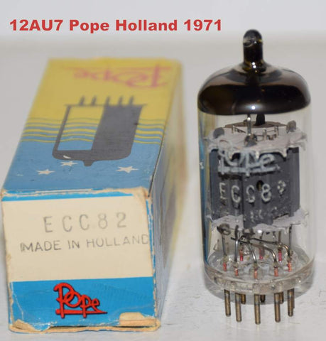 (!!!!!) (Holland Single) 12AU7 Pope Holland NOS 1971 dimpled disc halo (12/13.4ma)