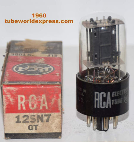 12SN7GT RCA NOS 1960 with plate support rods (8.0/8.2ma) 1-2% section balance
