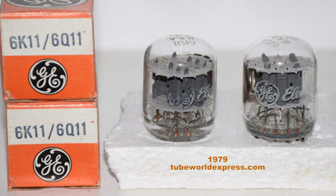 (!!) (Recommended Pair) 6K11=6Q11 GE NOS 1979 (1 pair)
