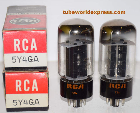 (!!) (BEST PAIR) 5Y4GA RCA NOS 1969 same date codes (52-56/40 and 52-57/40)