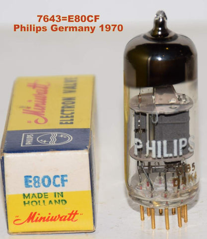 E80CF=7643 Valvo Germany branded Philips 1970 (10.5/14.2ma)