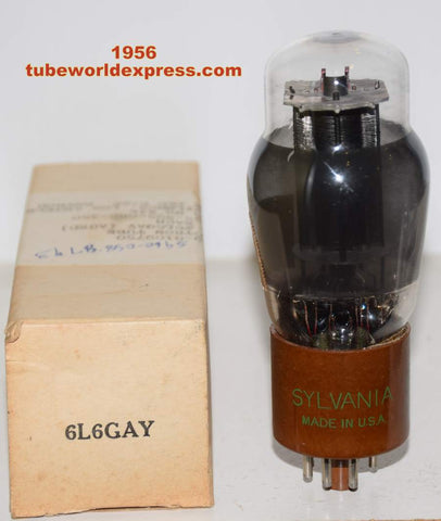 (!!) 6L6GAY Sylvania brown base NOS 1956 aged 48-hours (73ma)