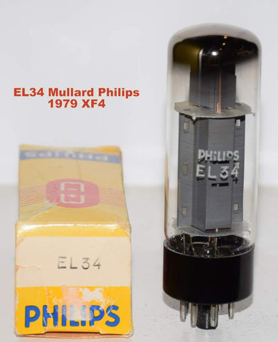 (!!!) EL34 Mullard branded Philips NOS XF4 1979 (101.5ma)