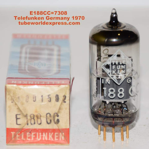 (!!!!) (Recommended Single) E188CC=7308 Telefunken <> bottom gold pins NOS 1970 from sealed box (12ma/18.5ma) (rare)
