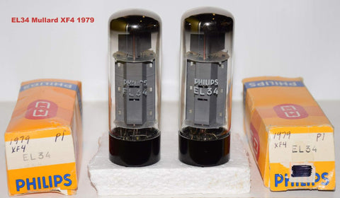 (!!!!) (BEST XF4 Pair) EL34 Philips Mullard NOS XF4 1979 (91ma and 94ma)